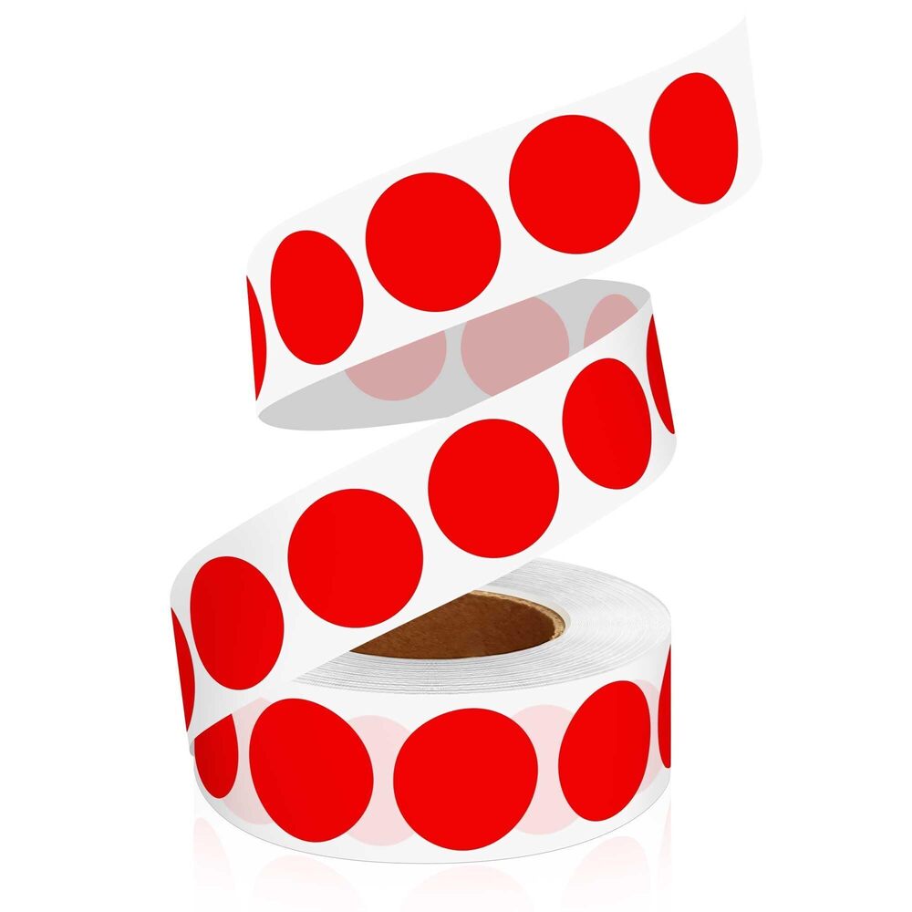 2483 0.75" Multi - Purpose Circle Labels,1000 PCS 3/4 Inch Red Sticker